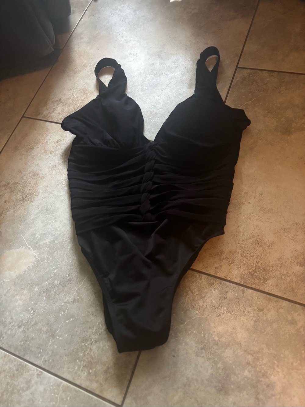 Magicsuit Black One-Piece Swimsuit with Subtle Ruched Braided Detail